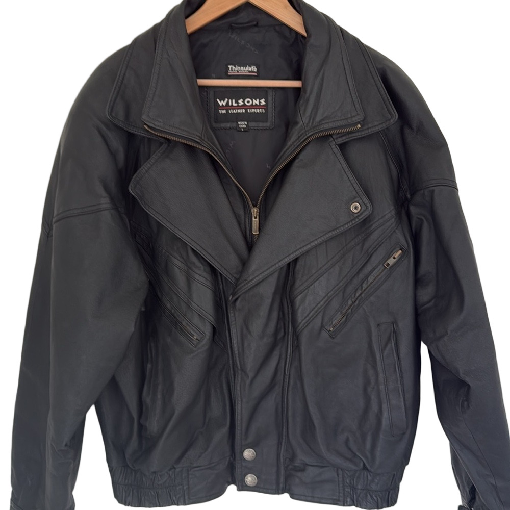 Wilson’s Black Leather Jacket, Sz L
